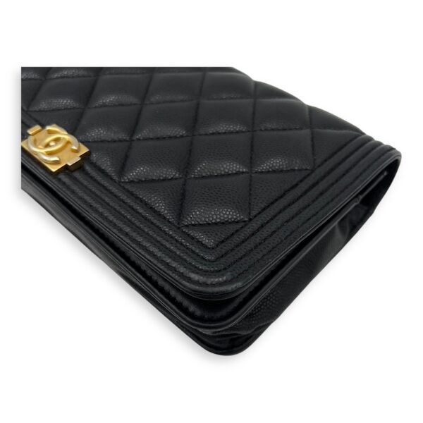 Boy Wallet On Chain Black in Caviar Leather, Gold hardware - Image 10