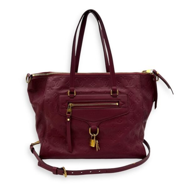 Lumineuse PM Red Tote Bag in Empreinte Leather, Gold hardware - Image 13
