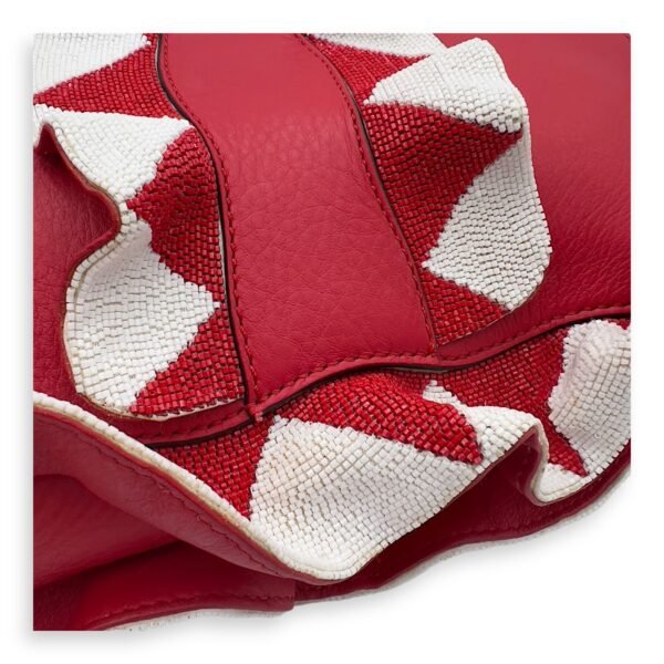 Baguette Shoulder Bag Red in Calfskin, Silver hardware - Image 9