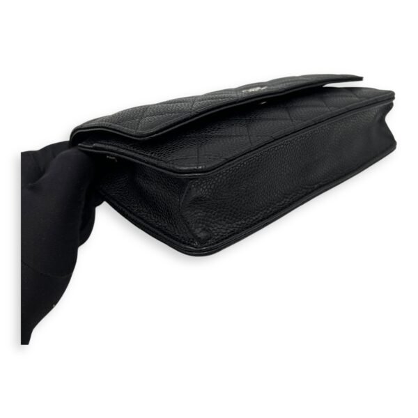 CC Wallet On Chain Black in Caviar Leather, Silver hardware - Image 33