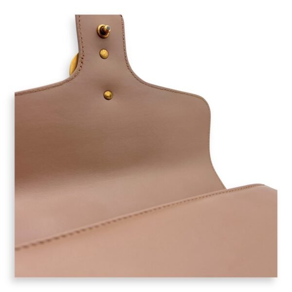 GG Marmont Top Handle Bag Beige in Calfskin, Gold hardware - Image 13