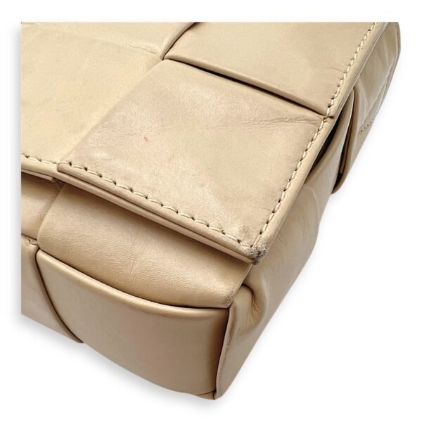 Cassette Crossbody Bag Beige in Calfskin, Silver hardware - Image 13