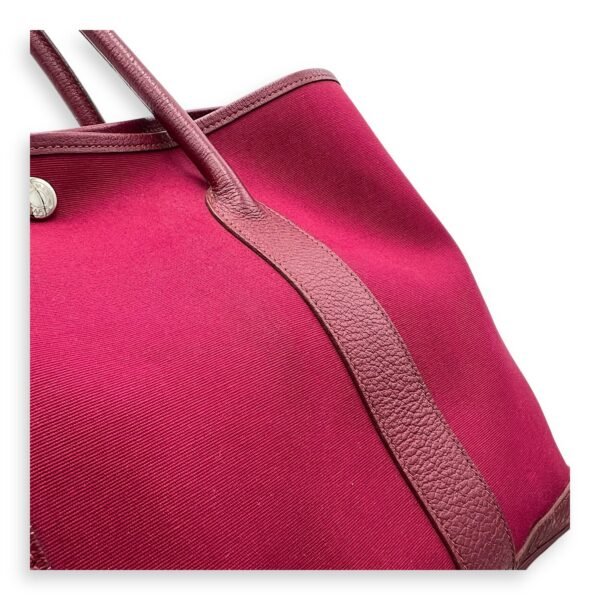 Garden Party 36 Rouge Imperial Top Handle Bag in Canvas, Silver hardware - Image 12