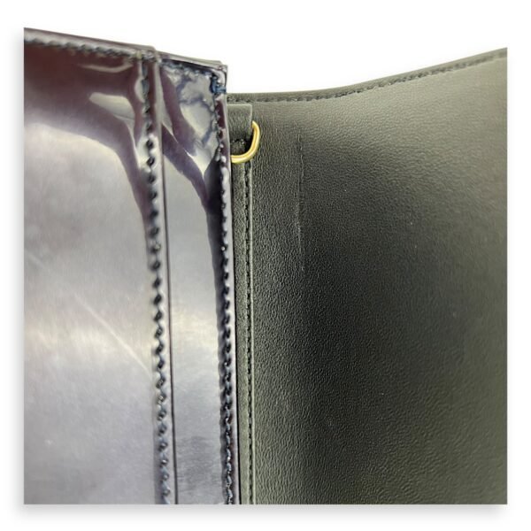 Diorama Wallet On Chain Blue in Patent Leather, Light Gold hardware - Image 13