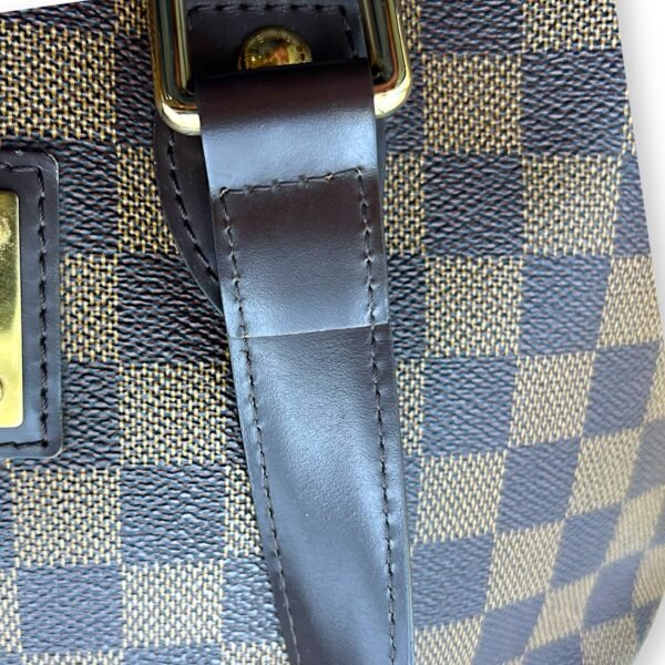 Hampstead Top Handle Bag PM Brown in Coated Canvas, Gold hardware - Image 13