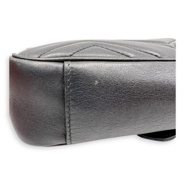GG Marmont Mini Black Shoulder Bag in Calfskin, Gold hardware - Image 13