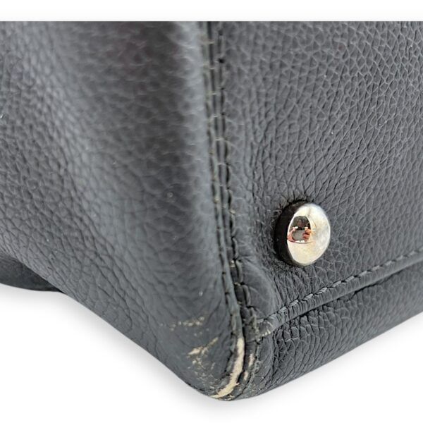 Executive Perf Top Handle Bag Grey in Calfskin, Silver hardware - Image 13