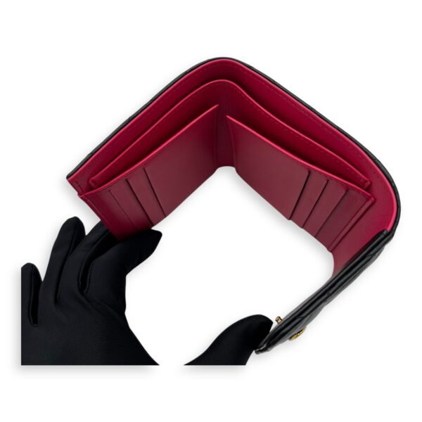 CC Heart Black Wallet in Lambskin, Gold hardware - Image 9