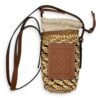Cylinder Pocket Brown Bucket Bag in Raffia, Gold hardware - Image 9