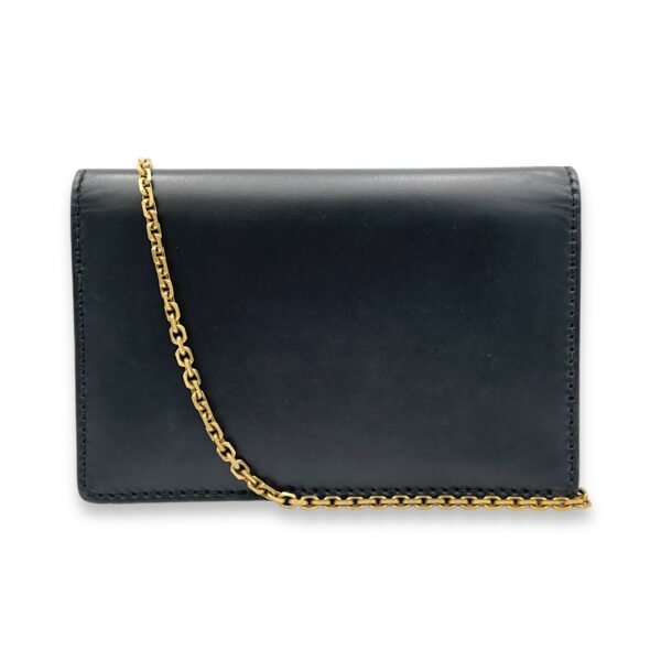 J'adior Black Wallet On Chain in Calfskin, Brushed Gold hardware - Image 2