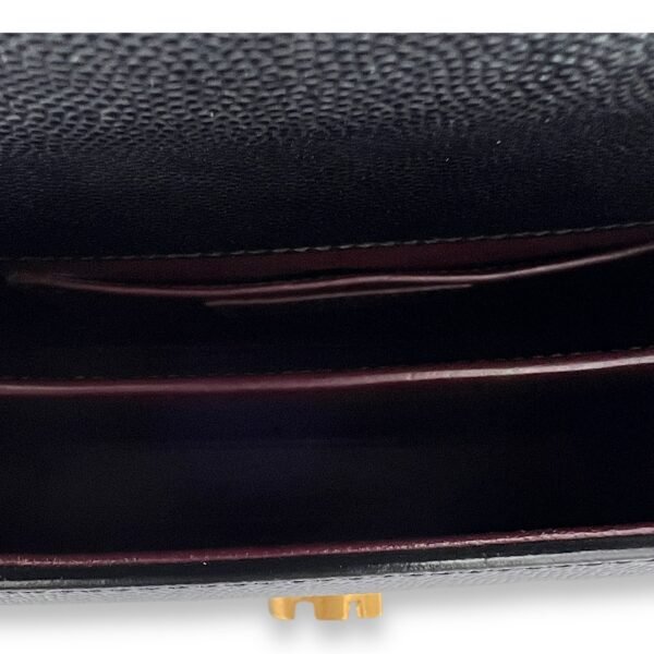 Cassandra Mini Black Top Handle Bag in Caviar Leather, Gold hardware - Image 6