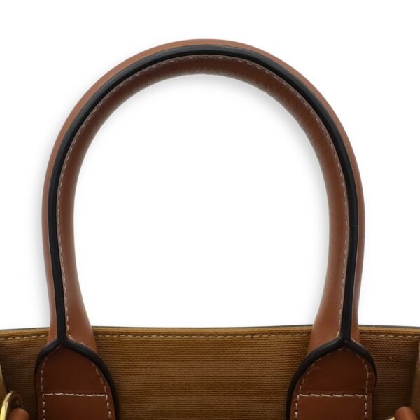 Cabas Triomphe Vertical Top Handle Bag Brown in Coated Canvas - Image 18