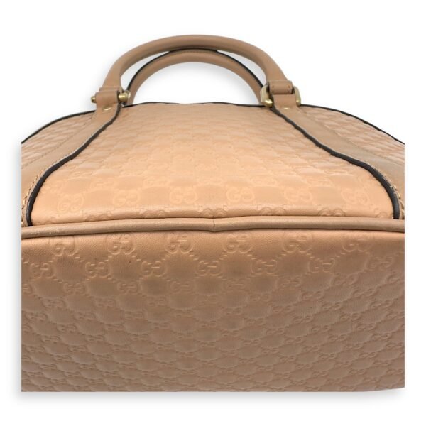 Dome Top Handle Bag Beige in Calfskin, Gold hardware - Image 12