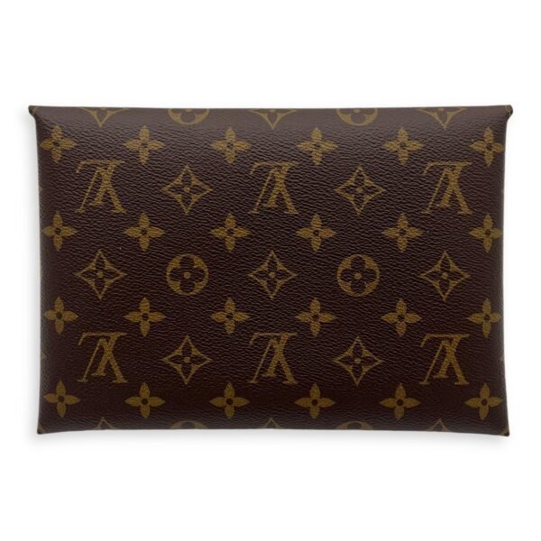 Kirigami Pouch Brown in Monogram Coated Canvas, Gold hardware - Image 2
