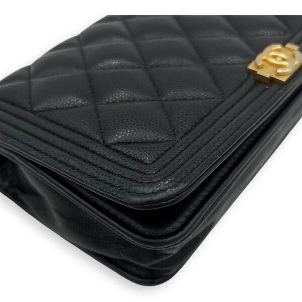 Boy Wallet On Chain Black in Caviar Leather, Gold hardware - Image 9
