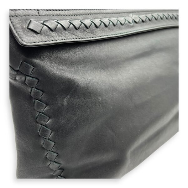 Flap Briefcase Black in Goat Leather, Ruthenium hardware - Image 14