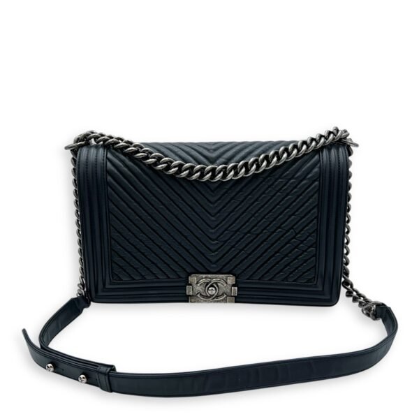Boy Shoulder Bag Black in Lambskin, Gold hardware - Image 14