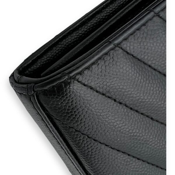 Cassandre Black Wallet On Chain in Calfskin, Silver hardware - Image 13