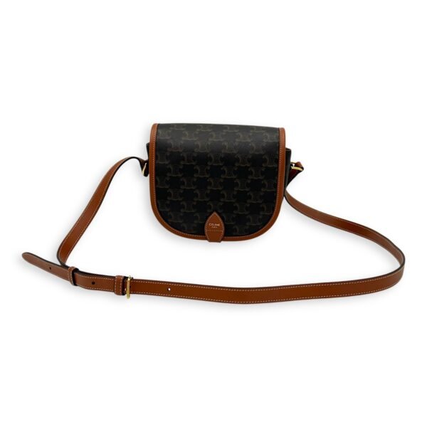 Folco Shoulder Bag Brown in Coated Canvas, Gold hardware - Image 14