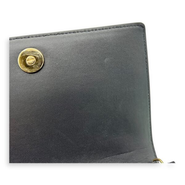 Diorama Wallet On Chain Blue in Patent Leather, Light Gold hardware - Image 14