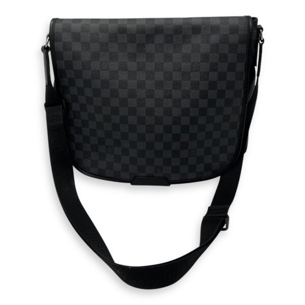 Daniel Graphite Messenger in Coated Canvas, Silver hardware - Image 14