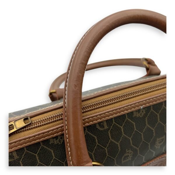 Honeycomb  Top Handle Bag Brown in Coated Canvas, Gold hardware - Image 14