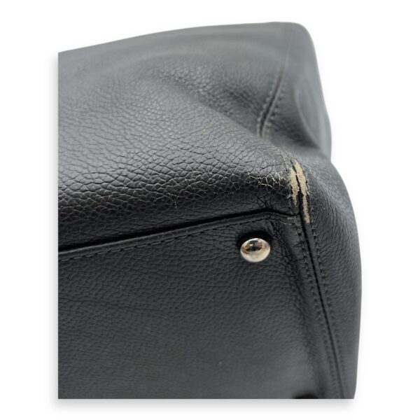 Executive Perf Top Handle Bag Grey in Calfskin, Silver hardware - Image 14