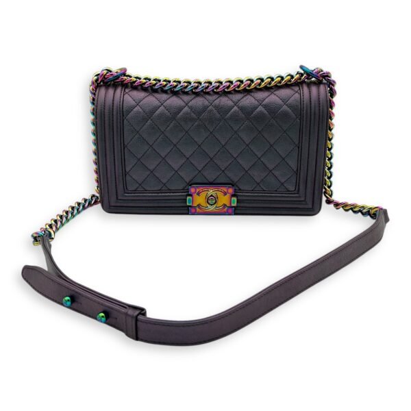 Boy Medium Iridescent Shoulder Bag in Goat Leather, Iridescent hardware - Image 14
