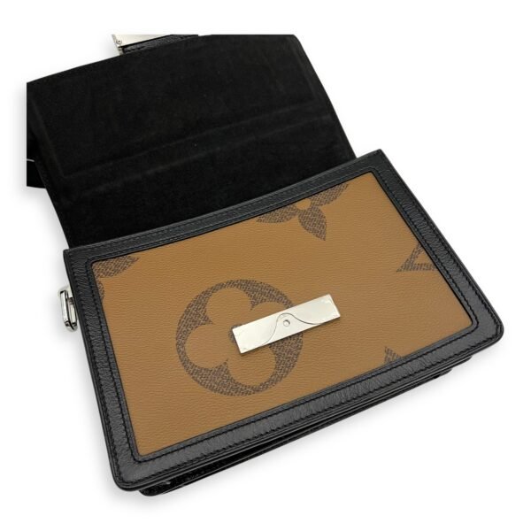 Dauphine Reverse Giant MM Brown Shoulder Bag in Coated Canvas, Silver hardware - Image 14