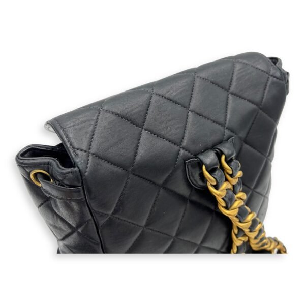 Duma Backpack Black in Calfskin, Gold hardware - Image 12
