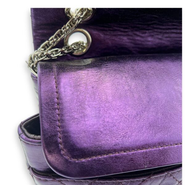 2.55 Reissue 226 Purple Shoulder Bag in Metallic Calfskin, Silver hardware - Image 14