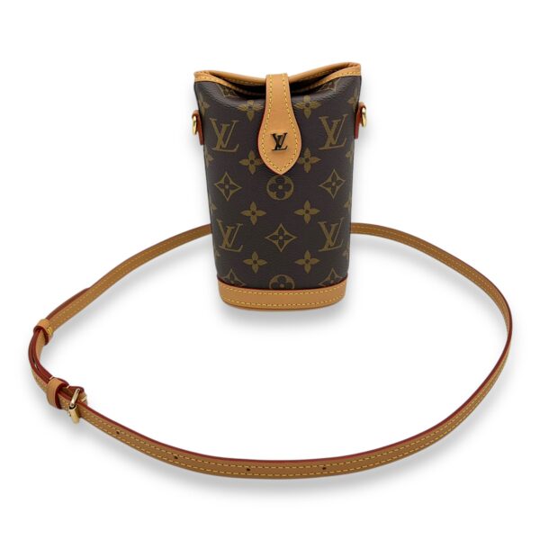 Fold Me Crossbody Bag Brown in Monogram Coated Canvas, Gold hardware - Image 7