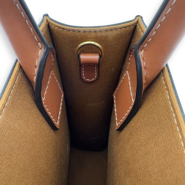 Cabas Triomphe Vertical Top Handle Bag Brown in Coated Canvas - Image 17