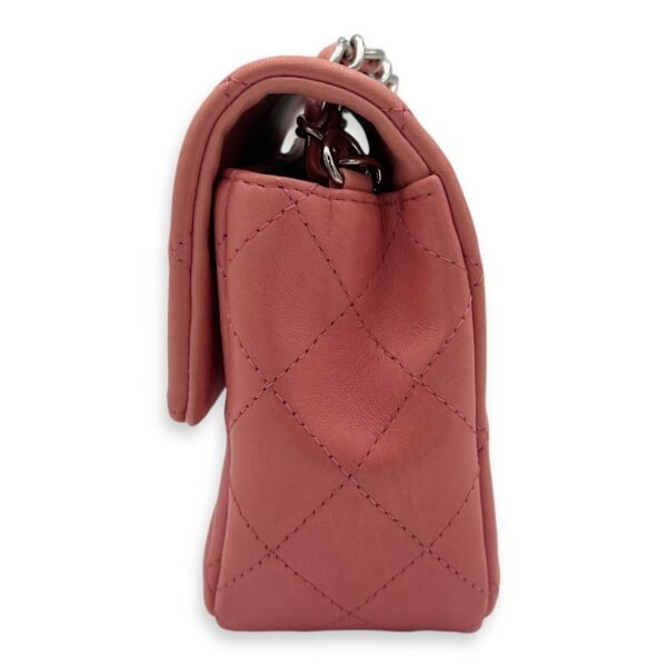 Classic Shoulder Bag Mini Rectangle Pink in Lambskin, Gold hardware - Image 4