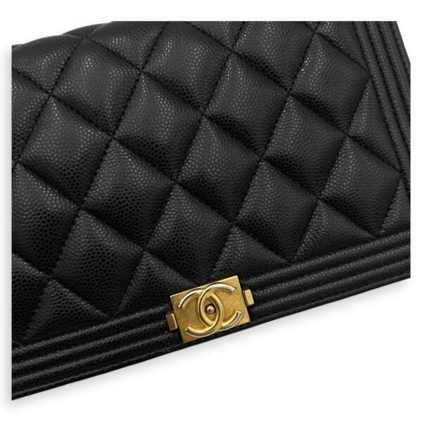Boy Wallet On Chain Black in Caviar Leather, Gold hardware - Image 8