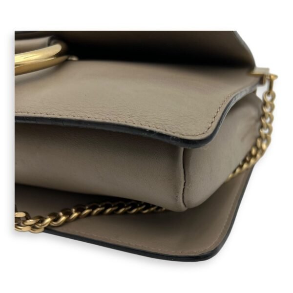Faye Grey Crossbody Bag in Calfskin, Gold hardware - Image 16