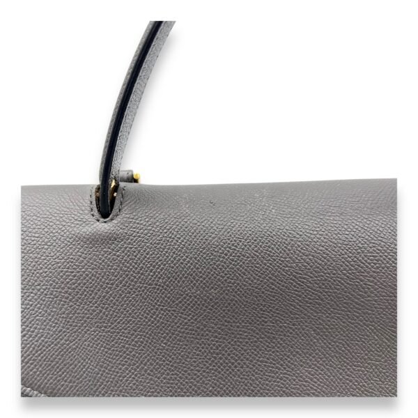 Belt Mini Grey Top Handle Bag in Calfskin, Gold hardware - Image 9