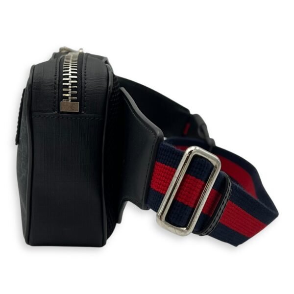 GG Supreme Belt Bag Black in Monogram Coated Canvas, Silver hardware - Image 4