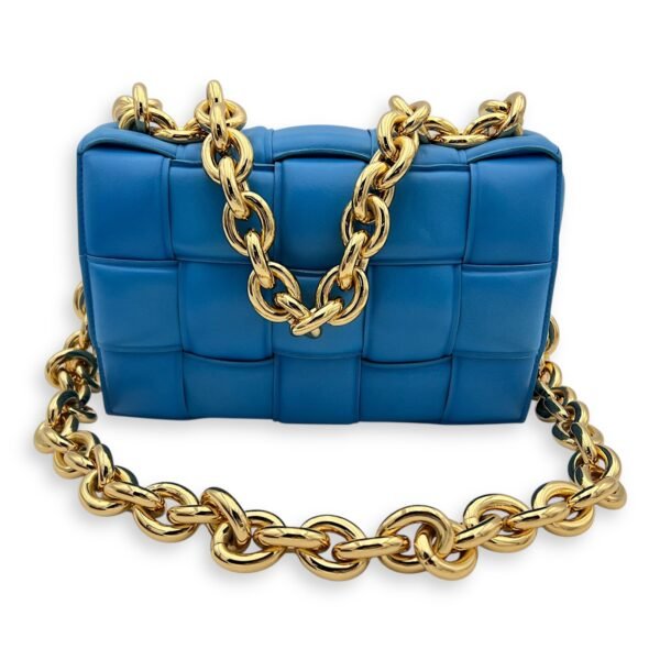 Cassette Crossbody Bag Blue in Lambskin, Gold hardware - Image 15