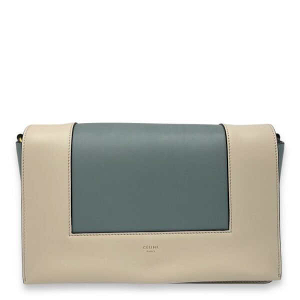 Frame Crossbody Bag Beige in Calfskin, Gold hardware