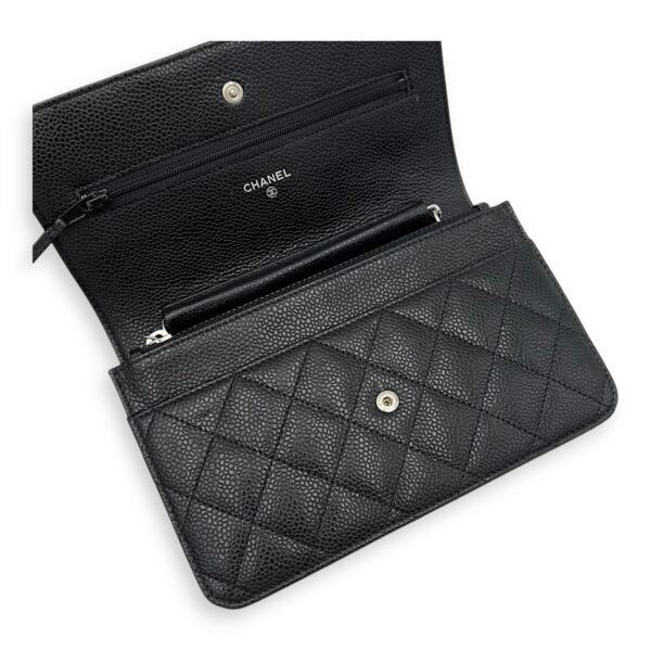 CC Wallet On Chain Black in Caviar Leather, Silver hardware - Image 31