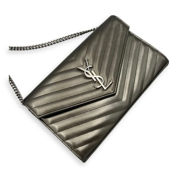 Cassandre Wallet On Chain Silver in Caviar Leather, Silver hardware - Image 15