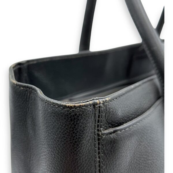 Executive Perf Top Handle Bag Grey in Calfskin, Silver hardware - Image 15