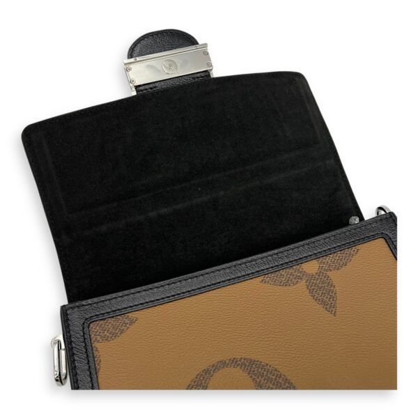 Dauphine Reverse Giant MM Brown Shoulder Bag in Coated Canvas, Silver hardware - Image 15
