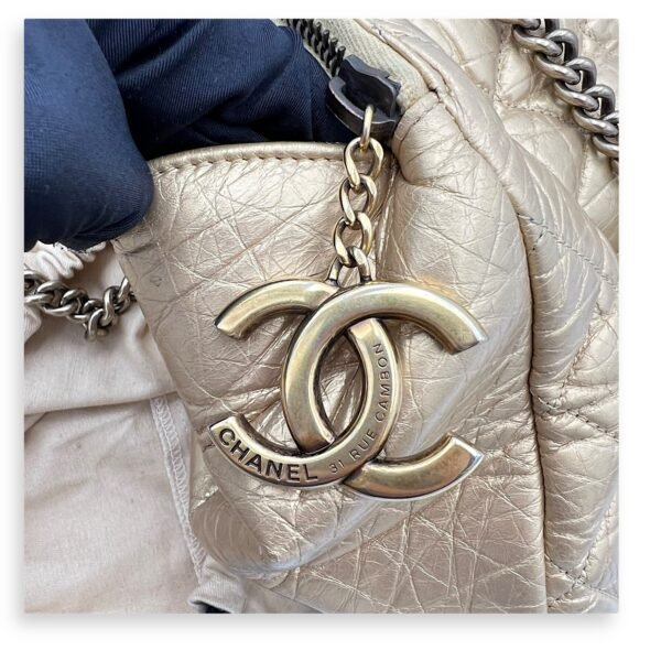 2 WAY BAG Top Handle Bag Gold in Calfskin, Brushed Gold hardware - Image 13