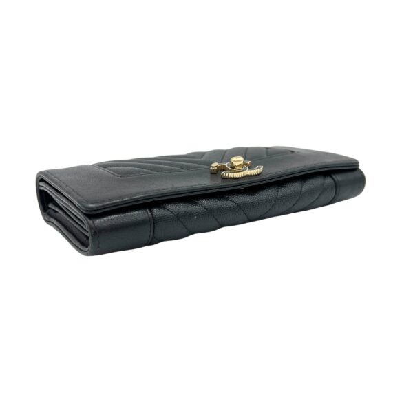 Mademoiselle Black Wallet in Caviar Leather, Gold hardware - Image 6