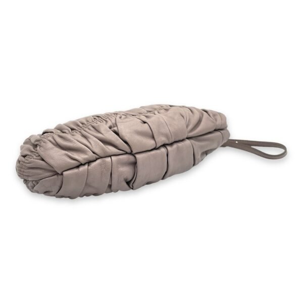 Logo Grey Pouch in Lambskin, Silver hardware - Image 5