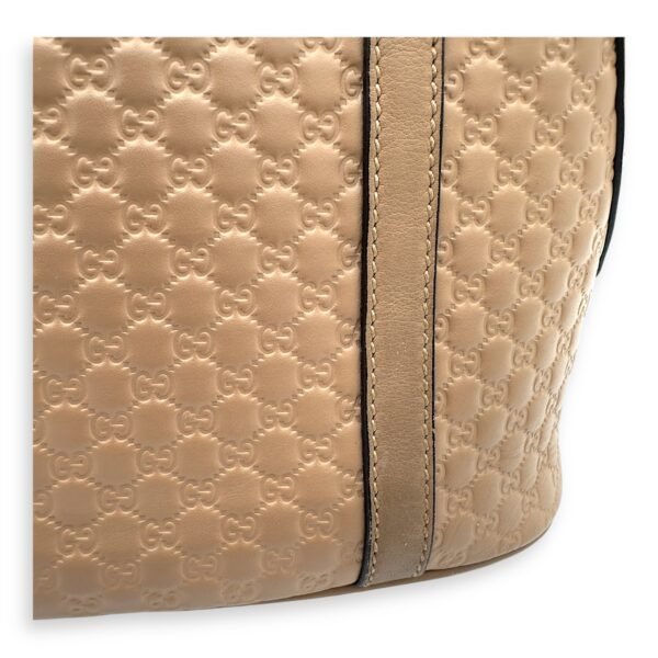Dome Top Handle Bag Beige in Calfskin, Gold hardware - Image 20