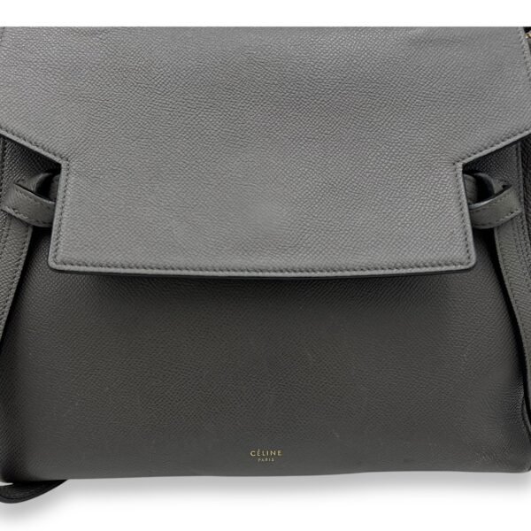 Belt Mini Grey Top Handle Bag in Calfskin, Gold hardware - Image 10