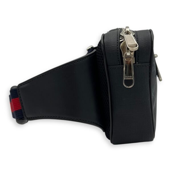 GG Supreme Belt Bag Black in Monogram Coated Canvas, Silver hardware - Image 3